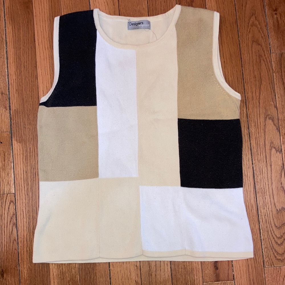 Vintage Brown and Beige Sweater Vest